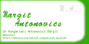 margit antonovics business card